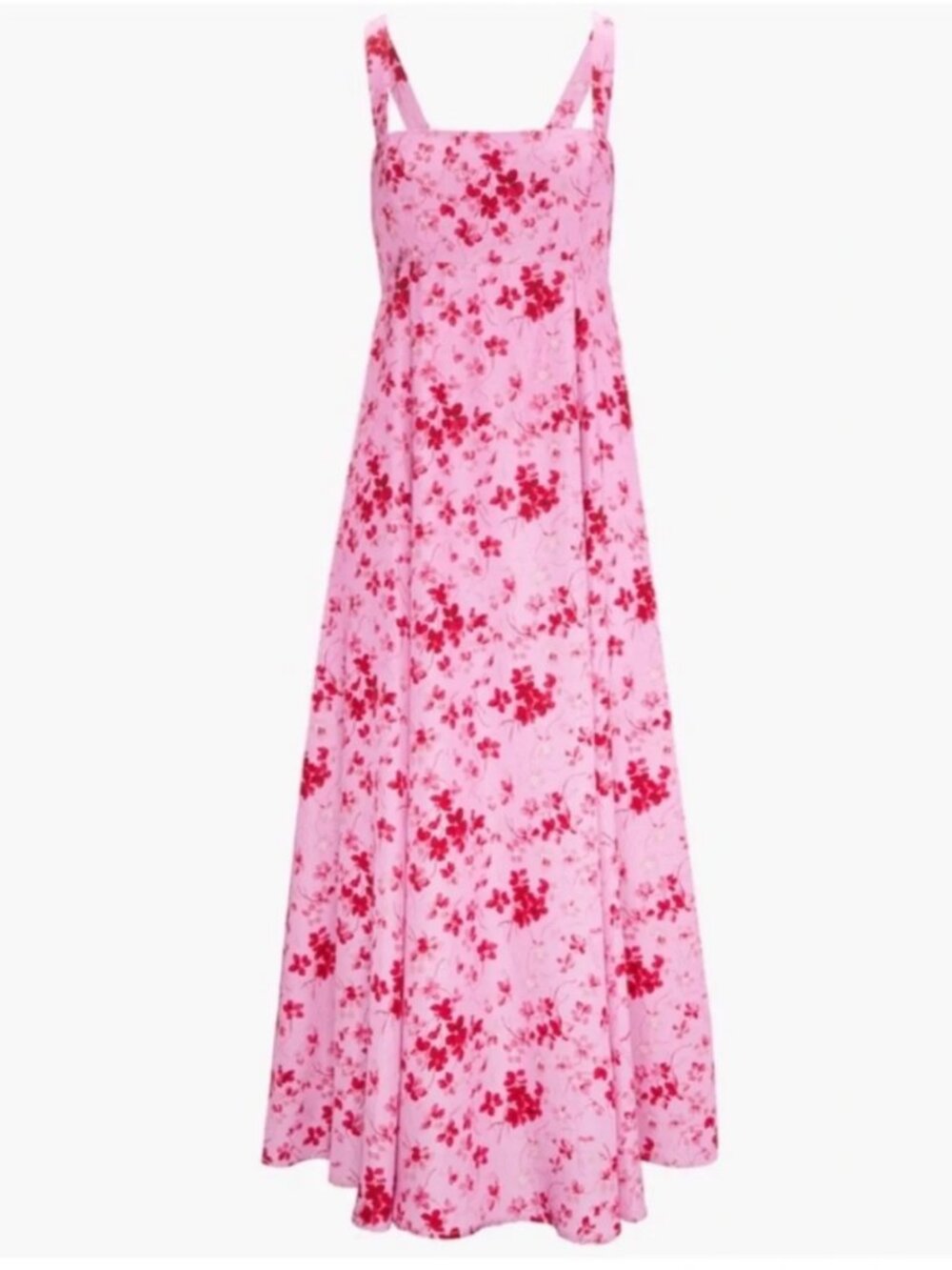 Hill House Pink Maxi Dress with Red Floral Print - Picture 3 of 4